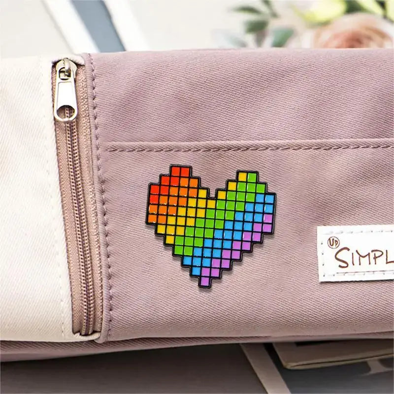 🌈 Pixel Love™ – Rainbow Heart Enamel Pin