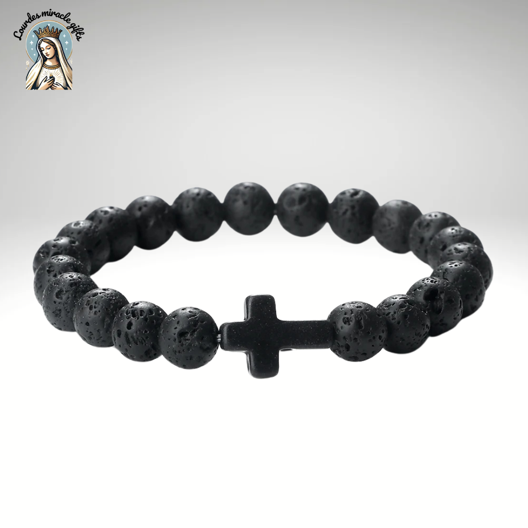Jesus Cross Stone Bracelet
