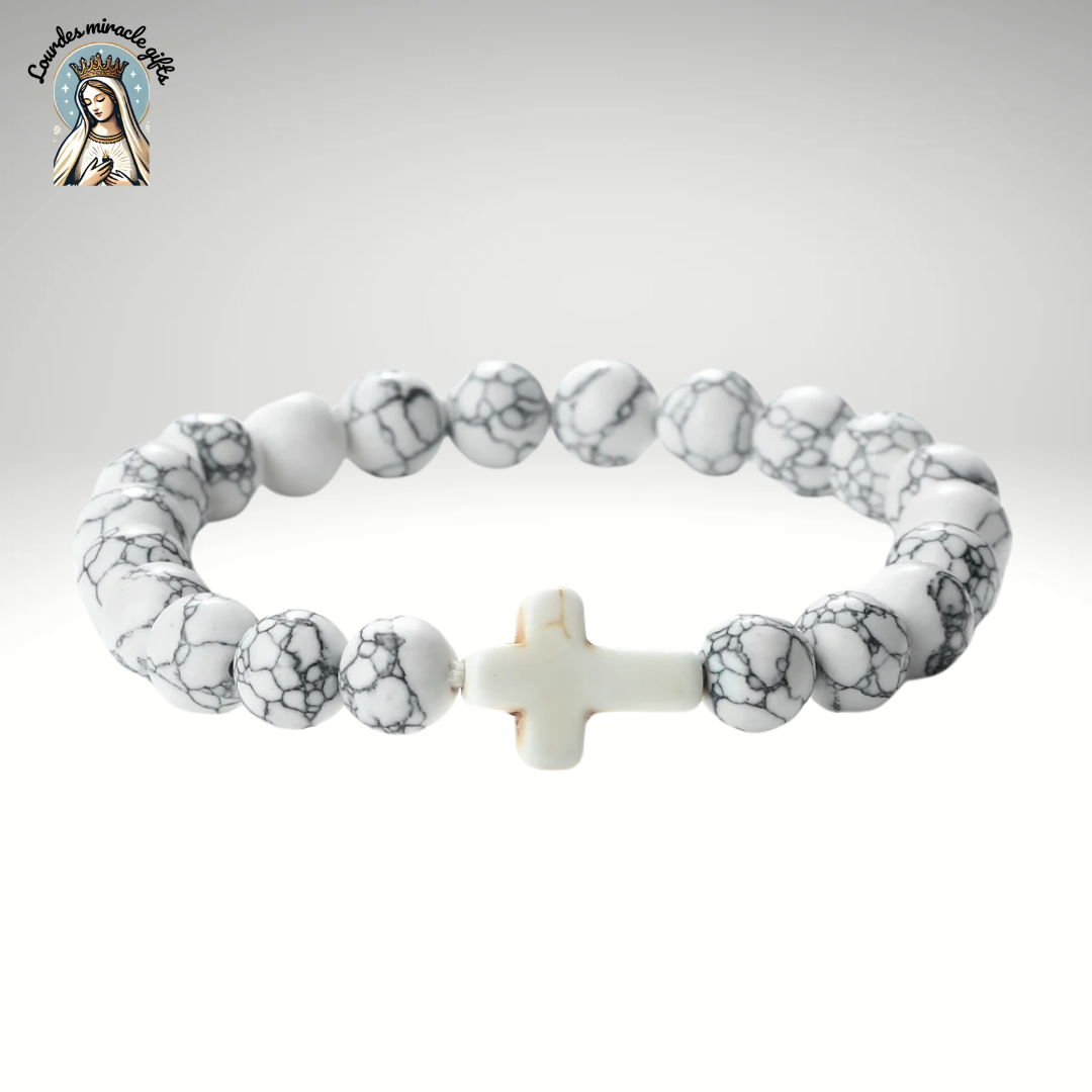Jesus Cross Stone Bracelet
