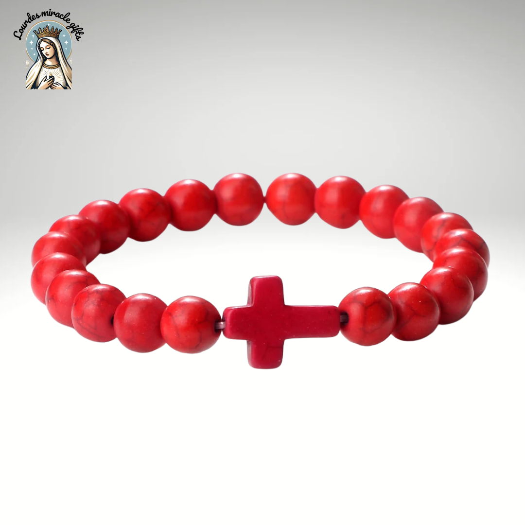 Jesus Cross Stone Bracelet