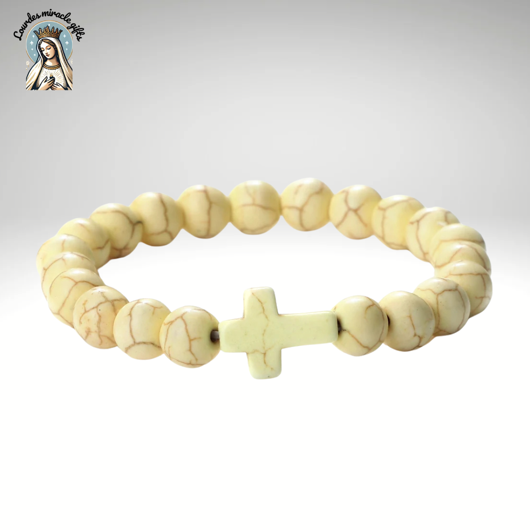 Jesus Cross Stone Bracelet