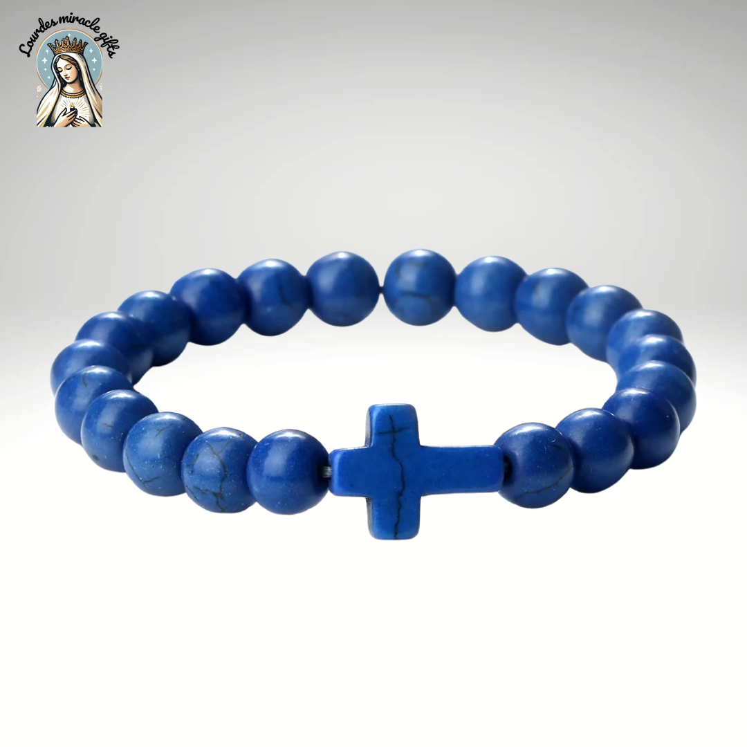 Jesus Cross Stone Bracelet