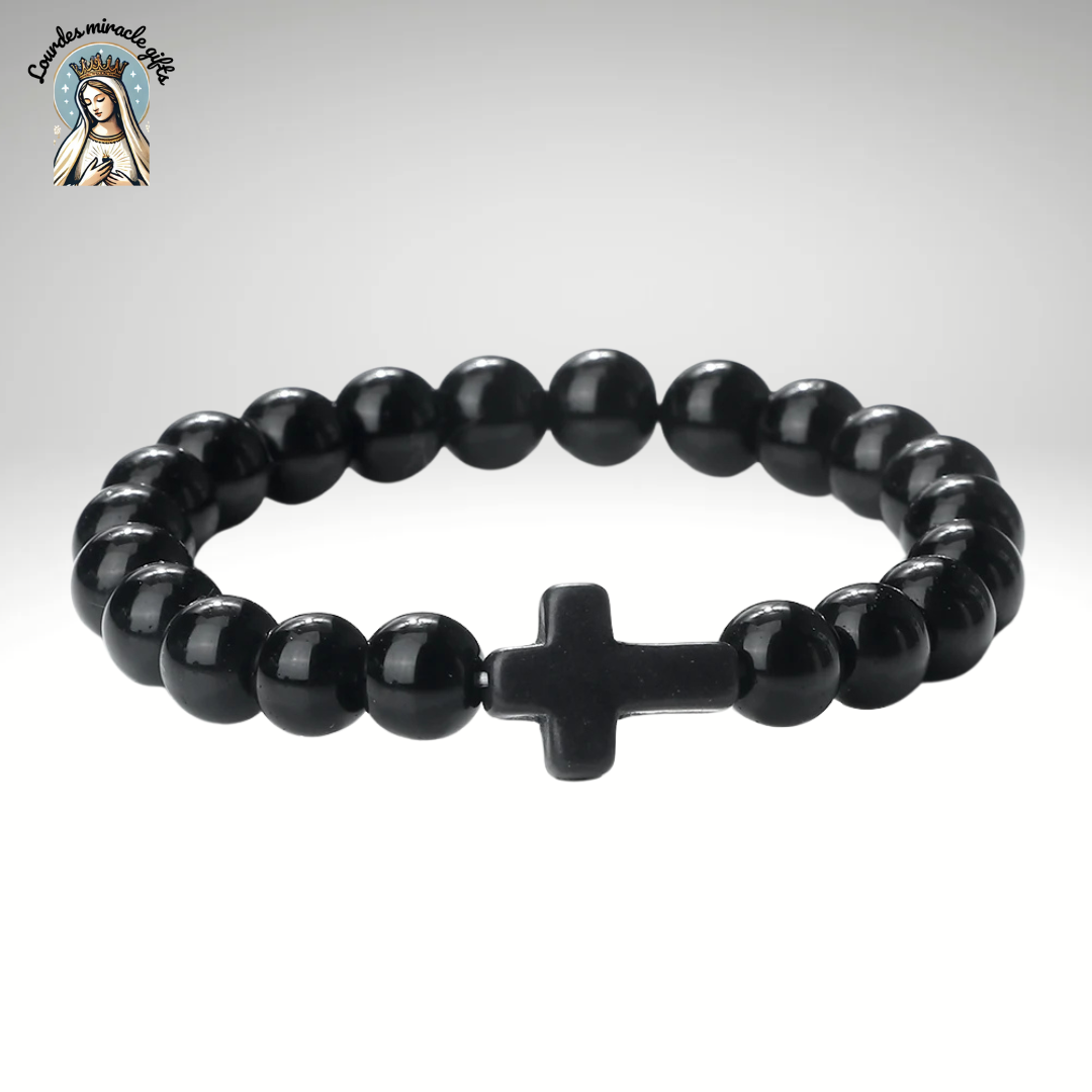 Jesus Cross Stone Bracelet