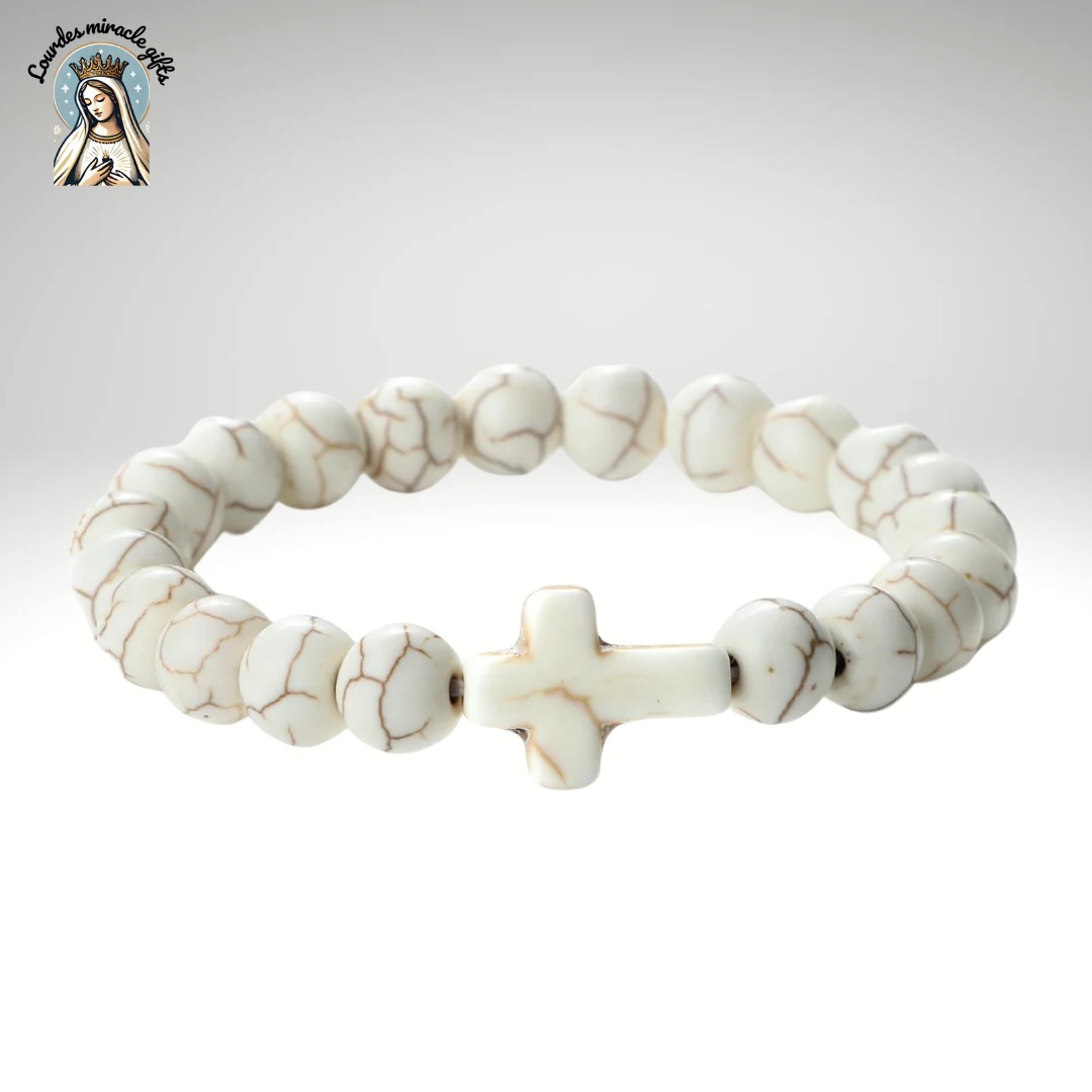 Jesus Cross Stone Bracelet