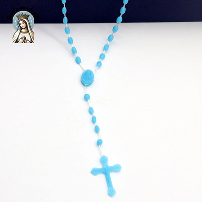 Luminous Catholic Jesus Cross Rosary Necklace