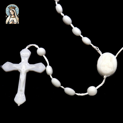 Luminous Catholic Jesus Cross Rosary Necklace