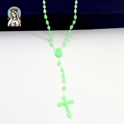 Luminous Catholic Jesus Cross Rosary Necklace