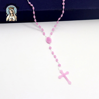 Luminous Catholic Jesus Cross Rosary Necklace