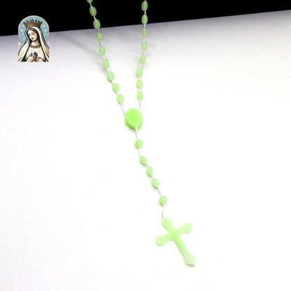 Luminous Catholic Jesus Cross Rosary Necklace
