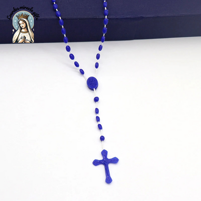 Luminous Catholic Jesus Cross Rosary Necklace