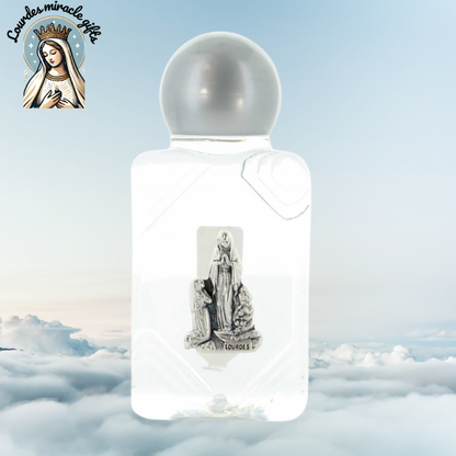 Set of x5 Plastic Bottles 45ml of Lourdes Water Illustrated with the Apparition