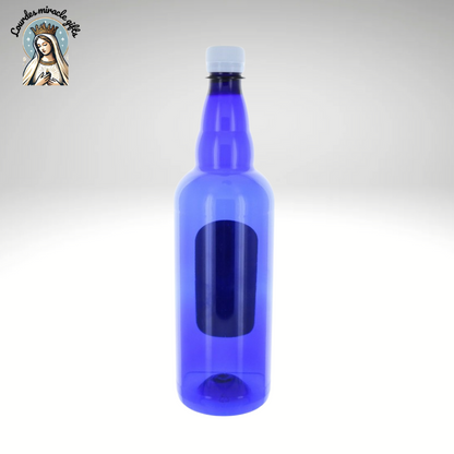 1 Liter Lourdes Water Bottle Illustrated with the Apparition of Lourdes