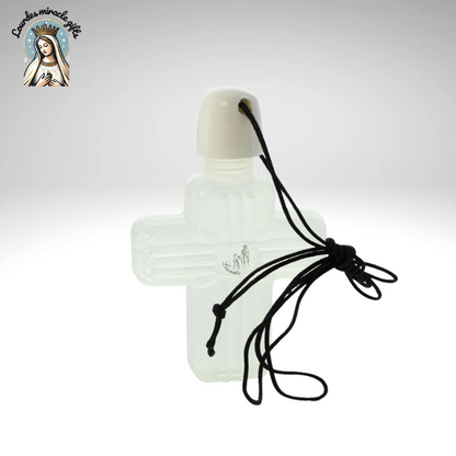 Kit (x5)Cross Filled with LOURDES Water with Cord and Apparition Image