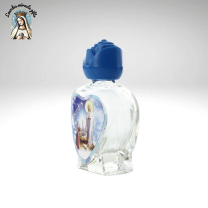 Kit (x5)Heart-Shaped Glass Bottle with Lourdes Apparition and 20 ml of Lourdes Water