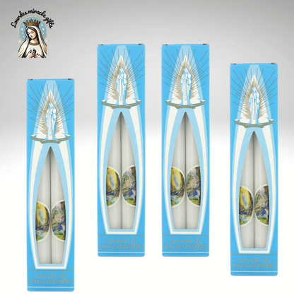 4 Sets of Two Lourdes Apparition Candles, 18 cm