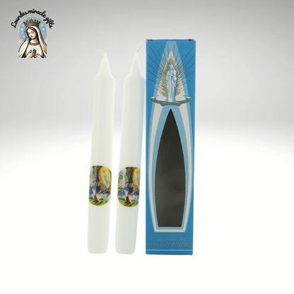 4 Sets of Two Lourdes Apparition Candles, 18 cm
