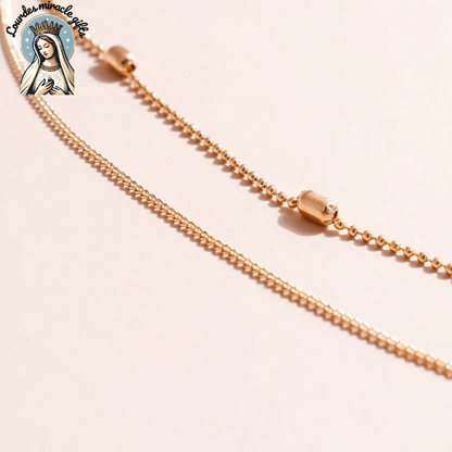 Divine Layers™ – Romantic Cross & Beaded Chain Necklace