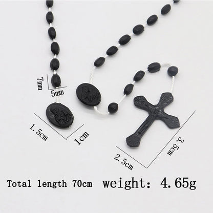 Luminous Catholic Jesus Cross Rosary Necklace